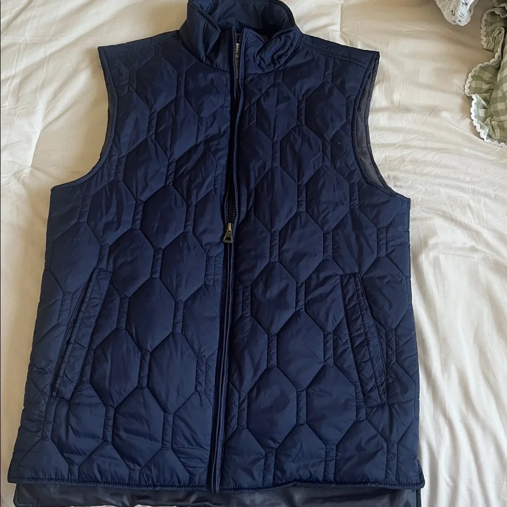Blue quilted vest